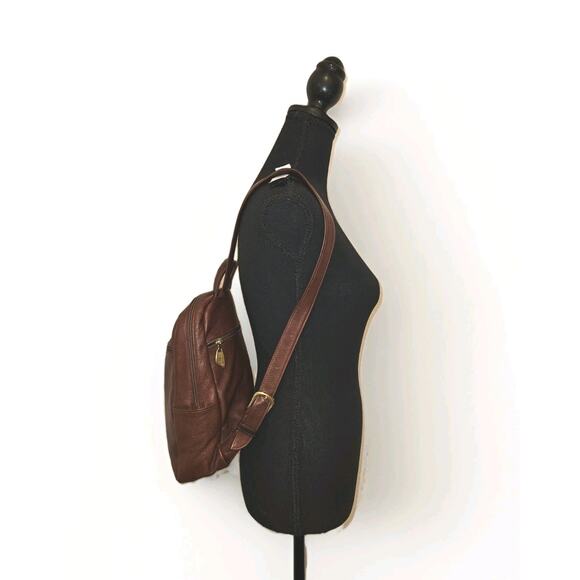 Libaire Leather Backpack Cognac Made in USA - 10x12x4 - Picture 4 of 14